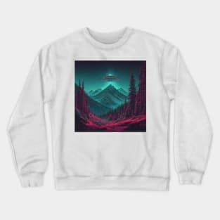 UFO Chronicles Podcast - UFO Glitch Artwork V11 Crewneck Sweatshirt